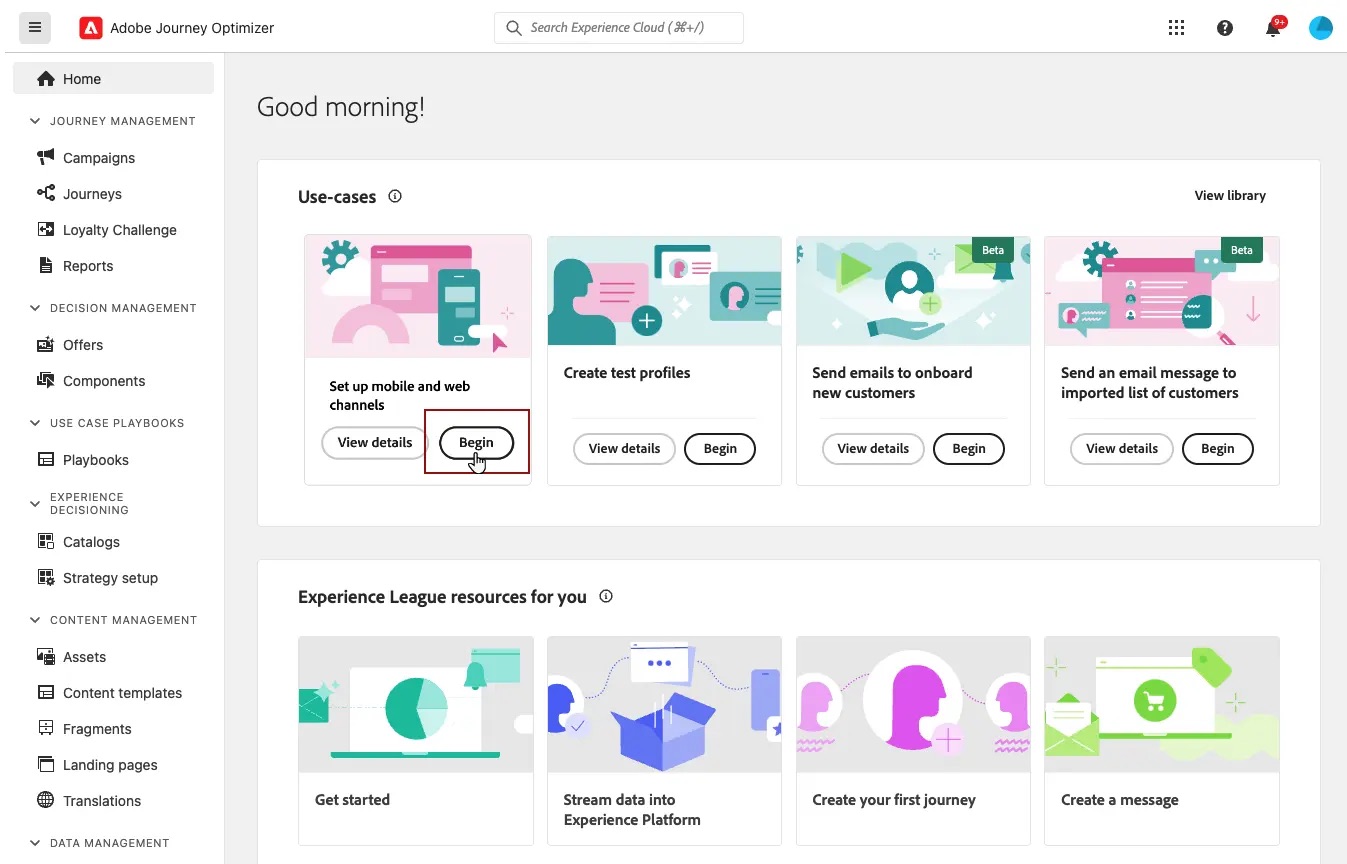 screenshot of Adobe Journey Optimizer